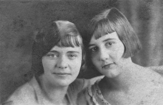 Ida Ernst and Alfrida (Kleinhenz) Willke. Age 18. Year taken: 1924.